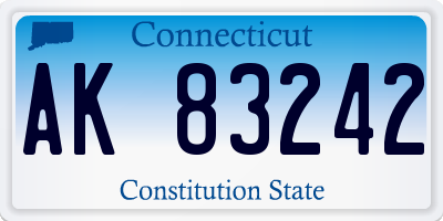 CT license plate AK83242