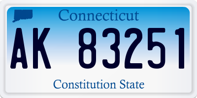 CT license plate AK83251