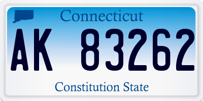 CT license plate AK83262