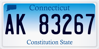 CT license plate AK83267