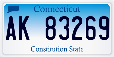 CT license plate AK83269