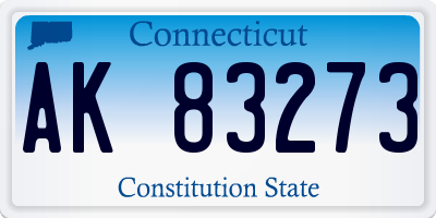 CT license plate AK83273