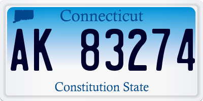 CT license plate AK83274