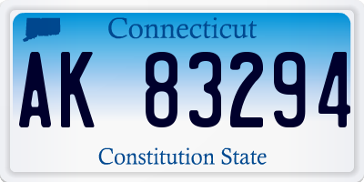 CT license plate AK83294