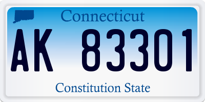 CT license plate AK83301