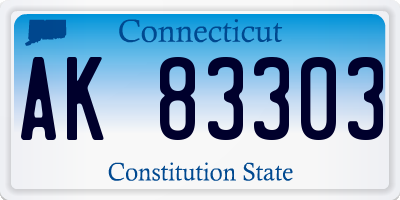 CT license plate AK83303