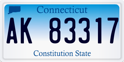 CT license plate AK83317