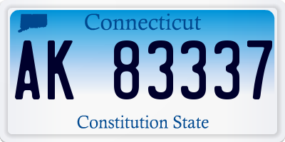 CT license plate AK83337