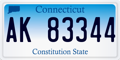 CT license plate AK83344