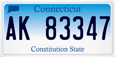 CT license plate AK83347