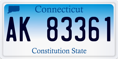 CT license plate AK83361