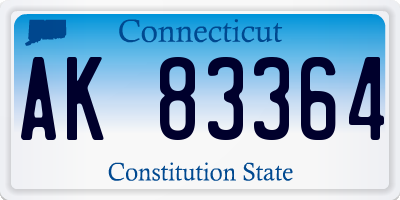CT license plate AK83364