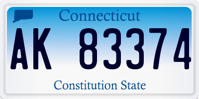 CT license plate AK83374