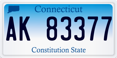CT license plate AK83377