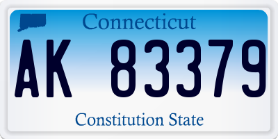 CT license plate AK83379