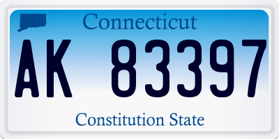 CT license plate AK83397