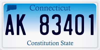 CT license plate AK83401