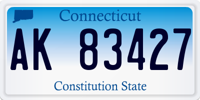 CT license plate AK83427