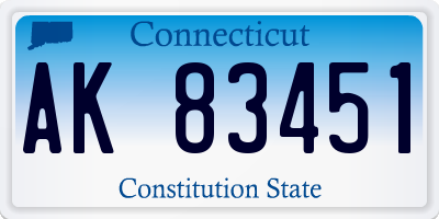 CT license plate AK83451