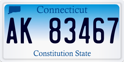 CT license plate AK83467