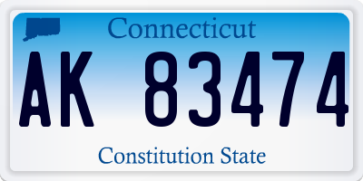 CT license plate AK83474