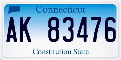 CT license plate AK83476