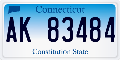 CT license plate AK83484