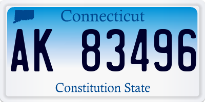 CT license plate AK83496