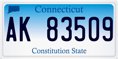 CT license plate AK83509
