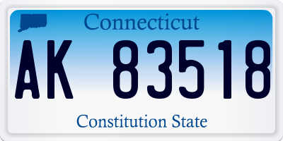CT license plate AK83518