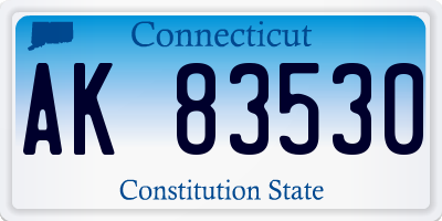 CT license plate AK83530