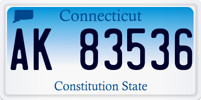 CT license plate AK83536