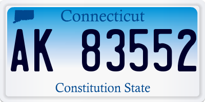 CT license plate AK83552
