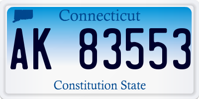 CT license plate AK83553