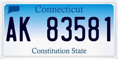 CT license plate AK83581