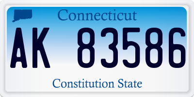 CT license plate AK83586