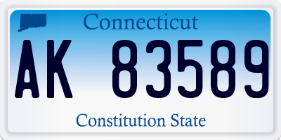CT license plate AK83589