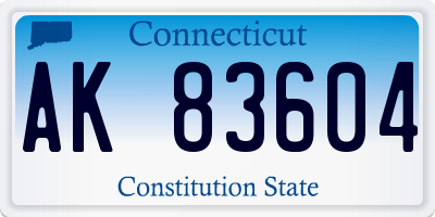 CT license plate AK83604