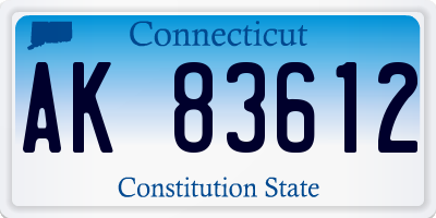 CT license plate AK83612
