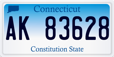 CT license plate AK83628