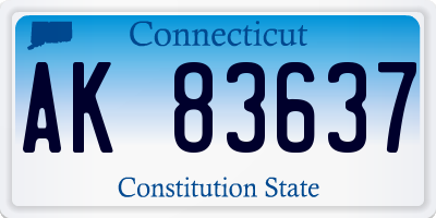 CT license plate AK83637