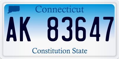 CT license plate AK83647