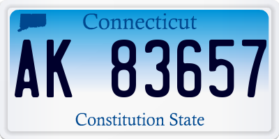 CT license plate AK83657