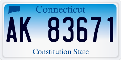 CT license plate AK83671