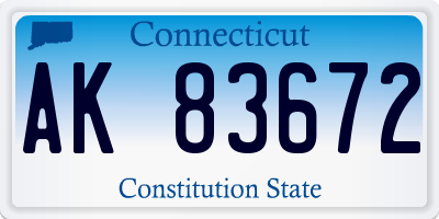 CT license plate AK83672