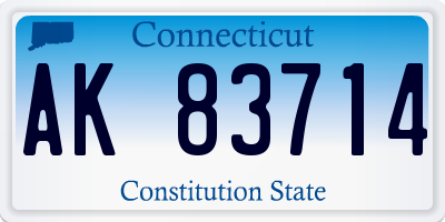 CT license plate AK83714