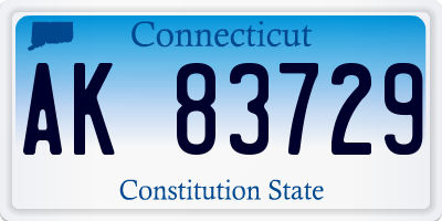 CT license plate AK83729