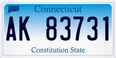 CT license plate AK83731