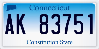 CT license plate AK83751