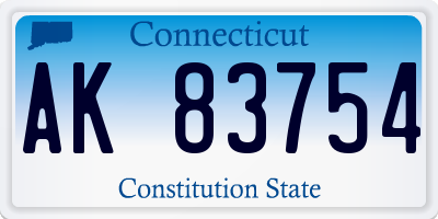 CT license plate AK83754